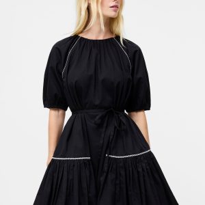 Cotton Pleated Mini Dress