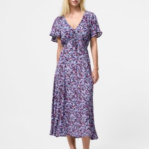 Eco Crepe V Neck Midi Dress