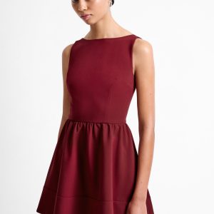 Twill Low Back Mini Dress