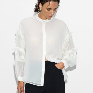 Chiffon Embroidered Shirt