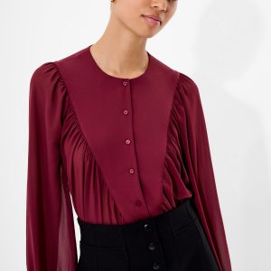 Wesley Balloon Sleeve Semi Sheer Shirt