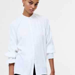 Satin Pearl Trim Shirt