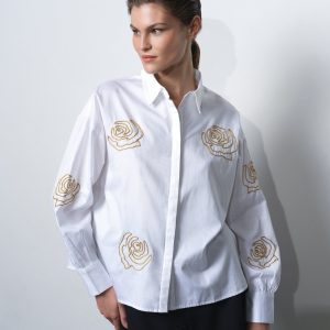 Cotton Floral Embellished Shirt