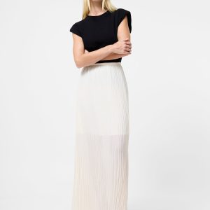 Pleated Overlay Maxi Skirt