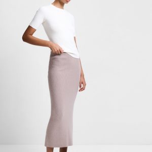 Knitted Straight Midi Skirt