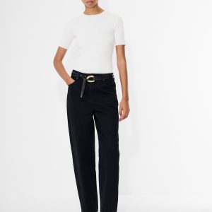 Twill Denim Barrel Leg Jeans