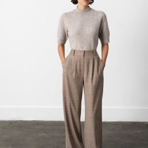 Check Wide Leg Trousers