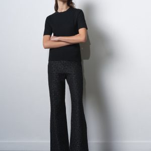 Jacquard Diamante Flared Trousers