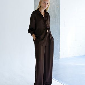 Satin Wide Leg Trousers