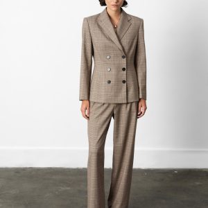 Check Cinched Blazer