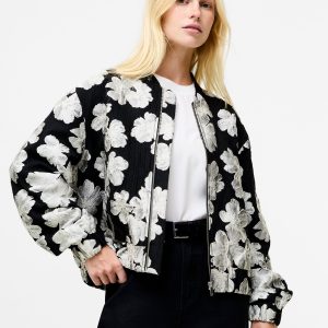 Poly Jacquard Bomber Jacket