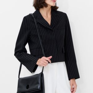 Tailored Pinstripe Cropped Blazer